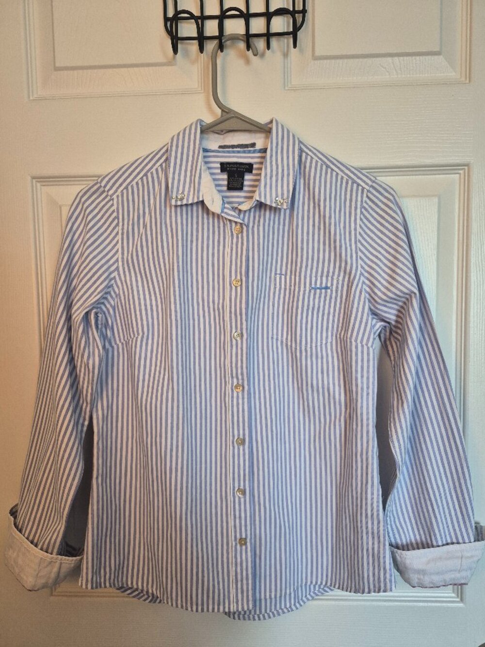 U.S Polo Assn. Women's Light Bleu Striped Long Sleeve Shirt
